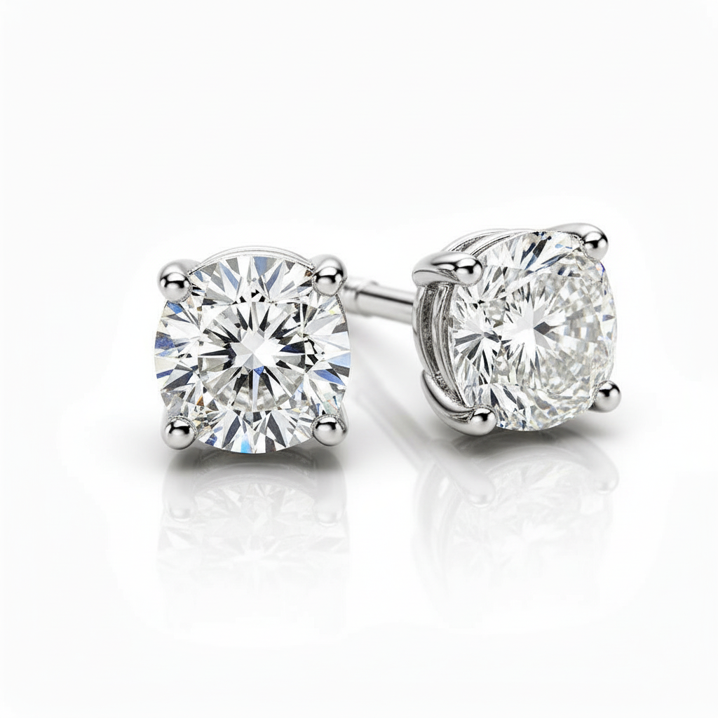 Cushion Lab Diamond Stud Earrings - View 2