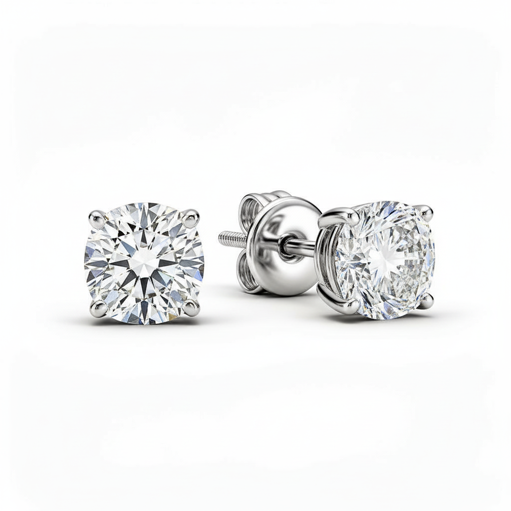 Cushion Lab Diamond Stud Earrings - View 3