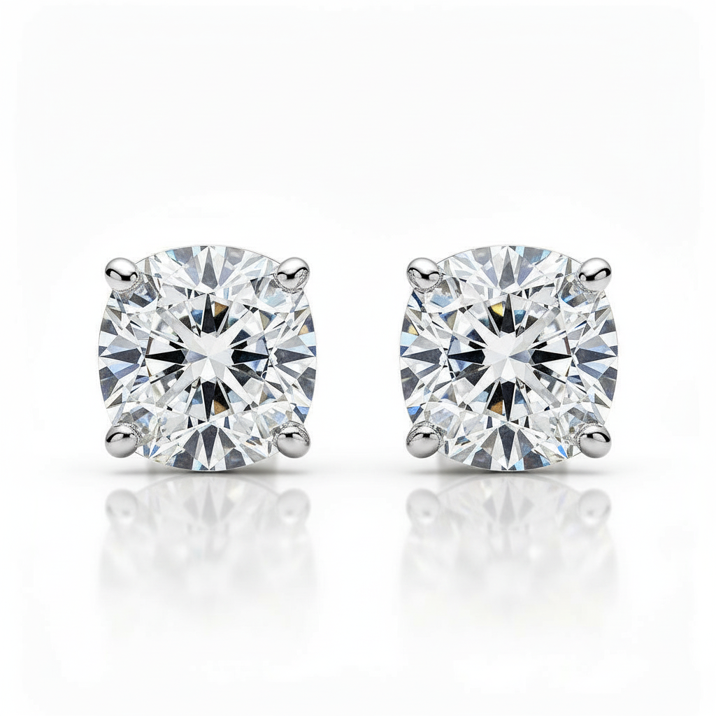 Cushion Lab Diamond Stud Earrings - View 1