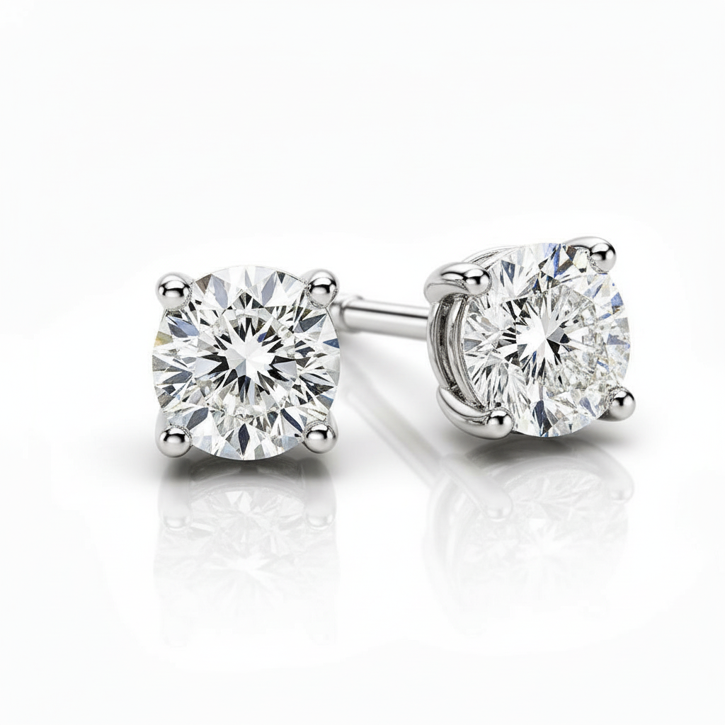 Pear Lab Diamond Stud Earrings - View 2