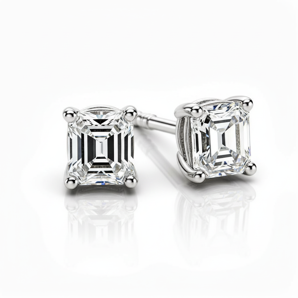 Radiant Lab Diamond Stud Earrings - View 2