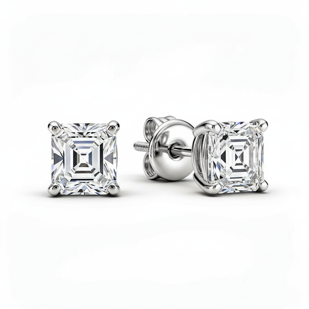 Radiant Lab Diamond Stud Earrings - View 3