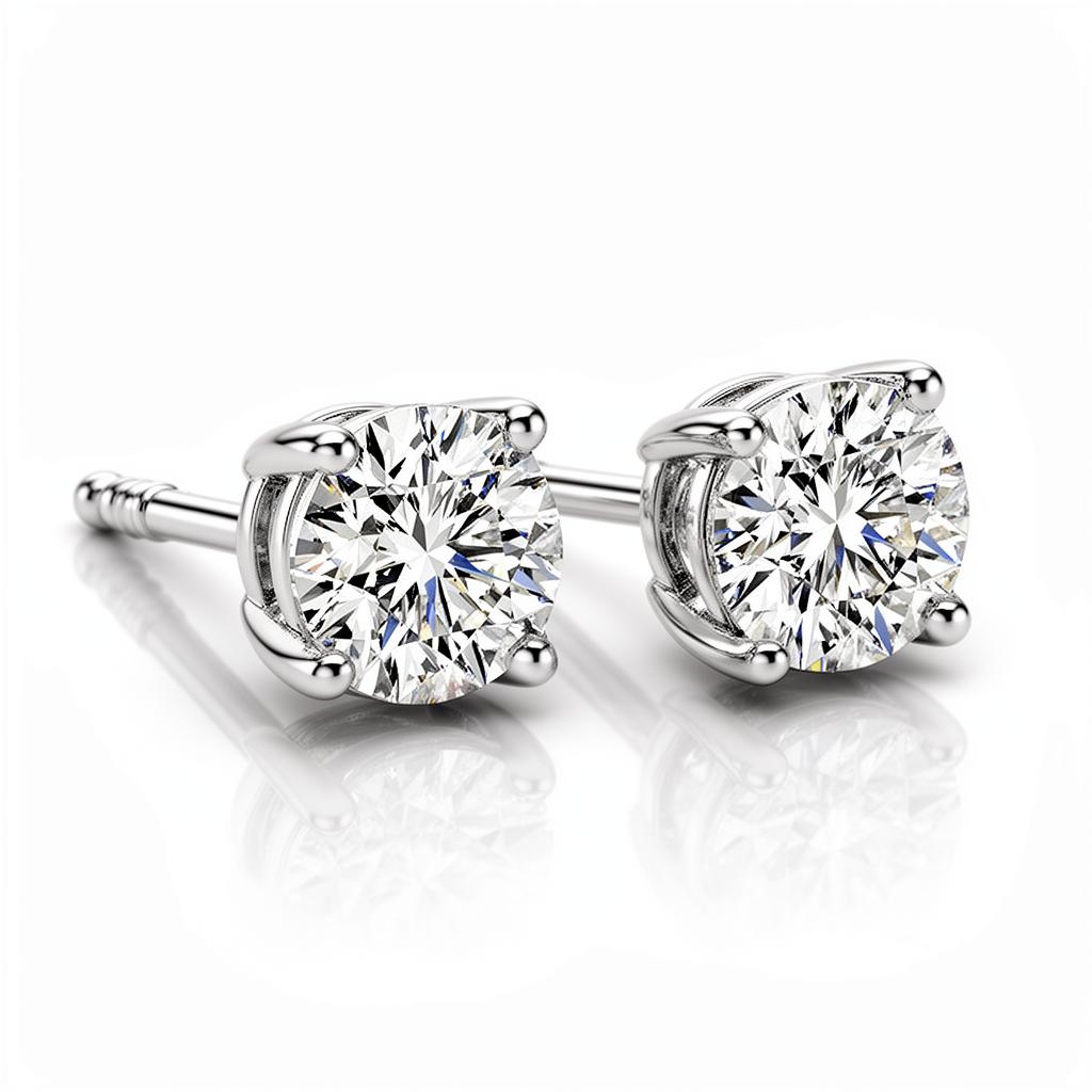 Lab Diamond Stud Earrings - View 2