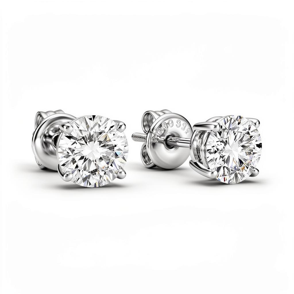 Lab Diamond Stud Earrings - View 3