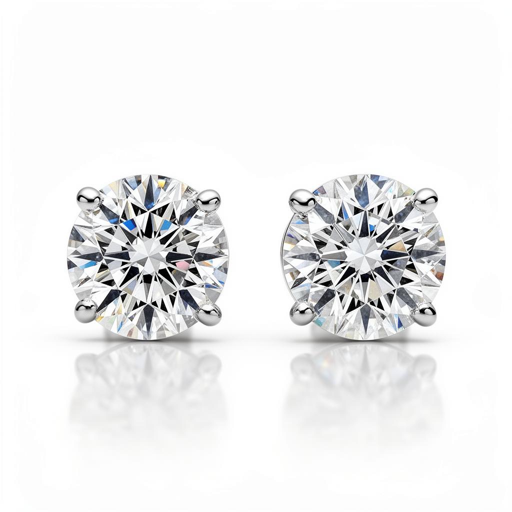 Lab Diamond Stud Earrings - View 1