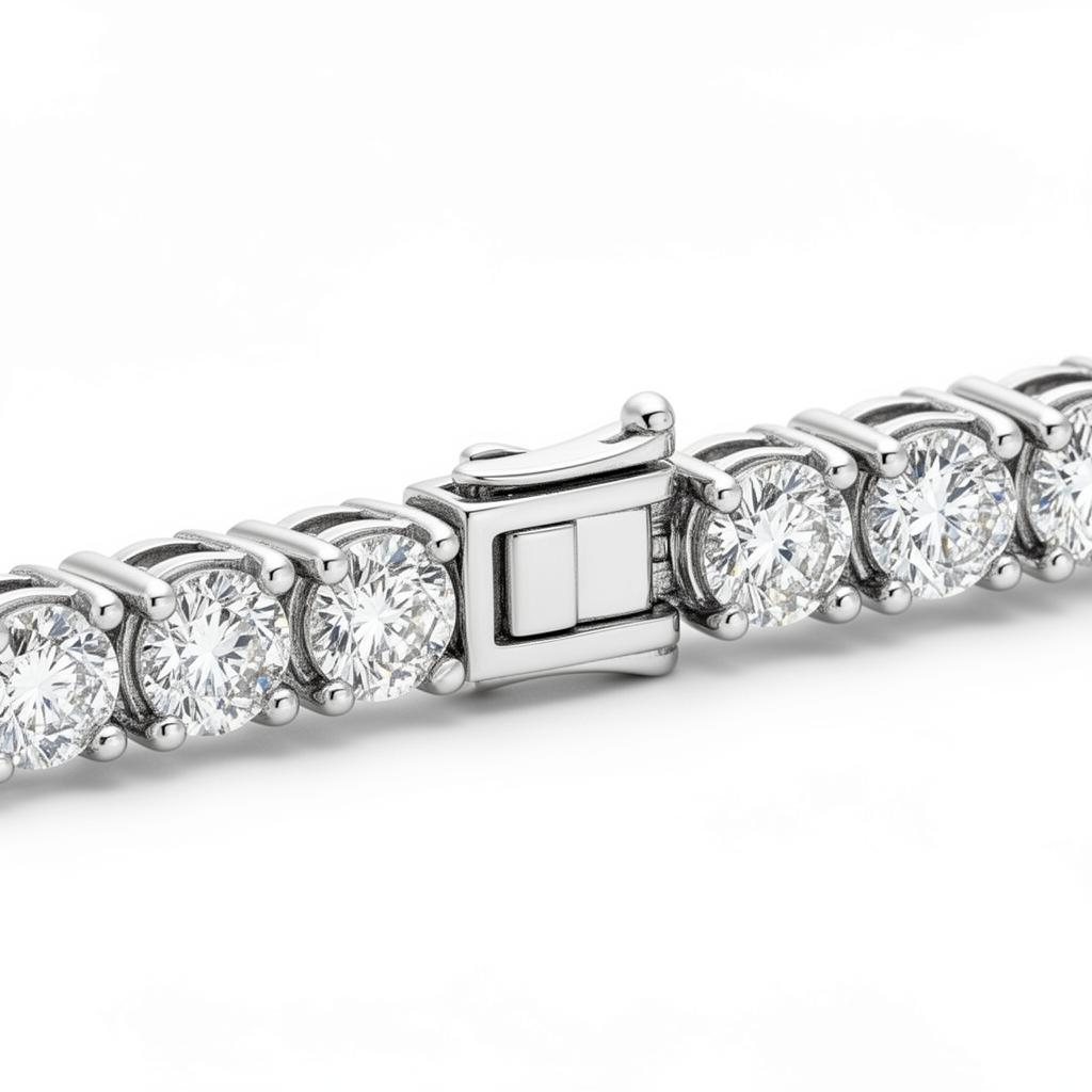 Lab Diamond Tennis Bracelet - 14K White Gold - View 2